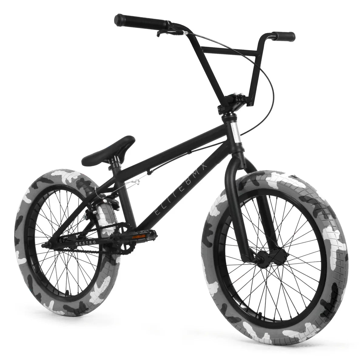 elite bmx bicycle Elite Destro Bike Black w/Gray Camo Tires BMX Bikes – The Secret BMX Shop