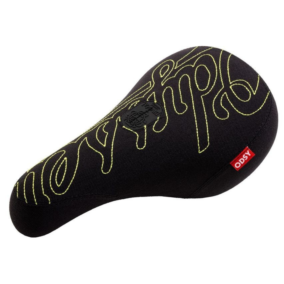 Odyssey Big Stitch Pivotal Seat Fluorescent Yellow Stitching BMX