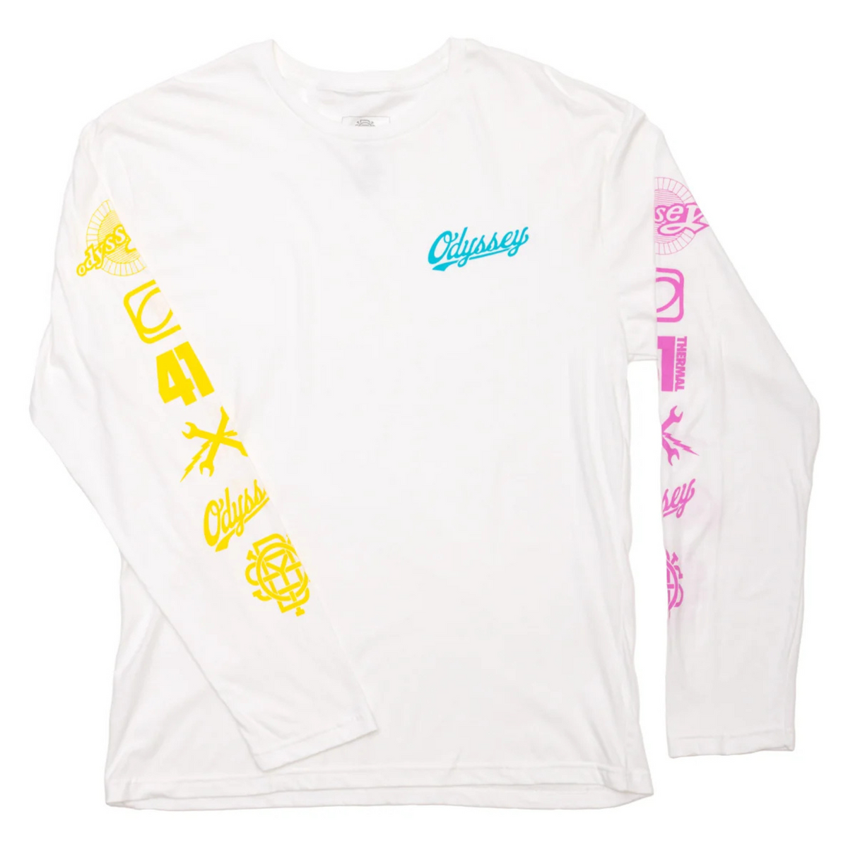 【値下げしました】Ozz On Stellar Odyssey ロングシャツ Odyssey History Long Sleeve Shirt White BMX Tee – The Secret BMX Shop
