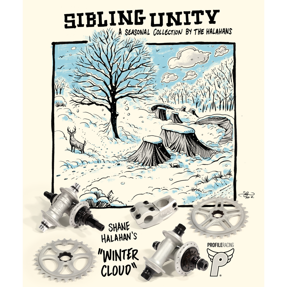 Profile Galaxy 22mm Spline Drive Sprocket Winter Cloud Shane