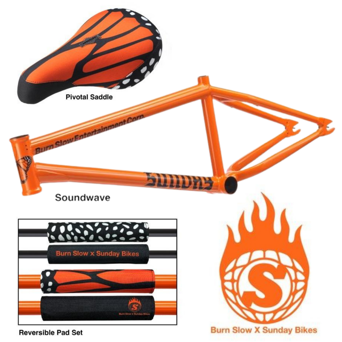 Sunday x Burn Slow Reversible Pad Set BMX Padset – The Secret BMX Shop