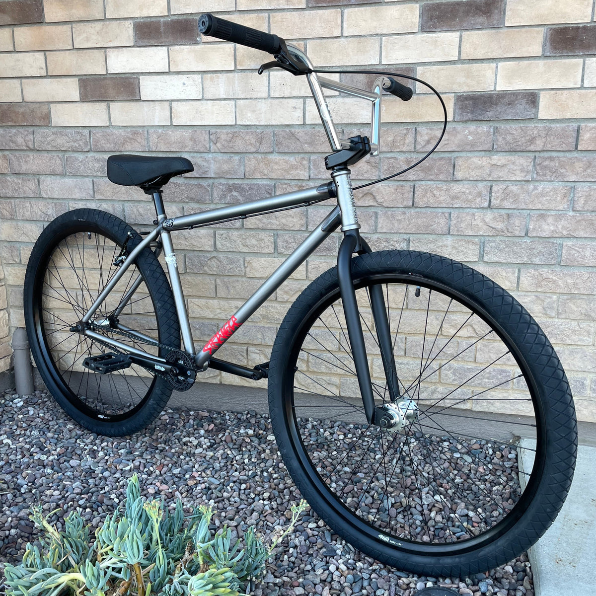 29 inch bmx bicycle Stranger Creeper 29" Bike Matte Raw BMX Bikes – The Secret BMX Shop