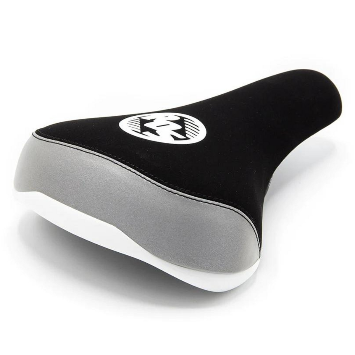 Ride Out Supply Reflective Railed Seat Black White Big BMX Seat