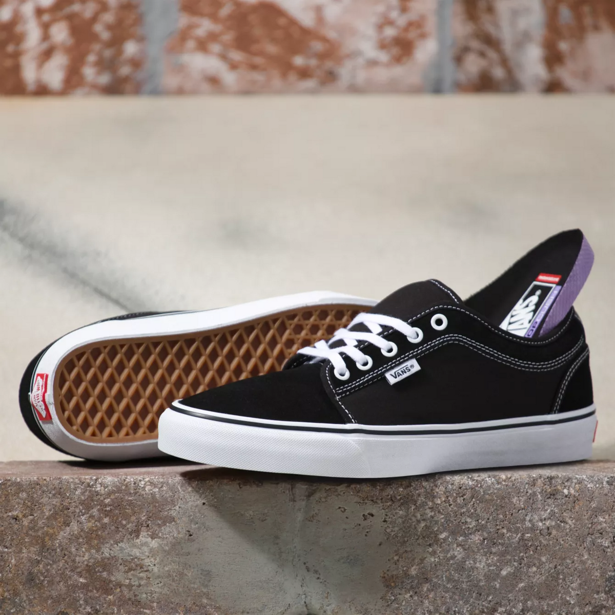 Vans Skate Chukka Low Shoes Black White Shoe The Secret BMX Shop