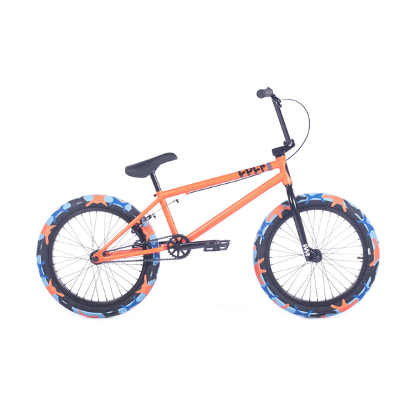 2025 Cult Gateway Bike Orange w/ Blue/Orange Camo Tires BMX Bikes The