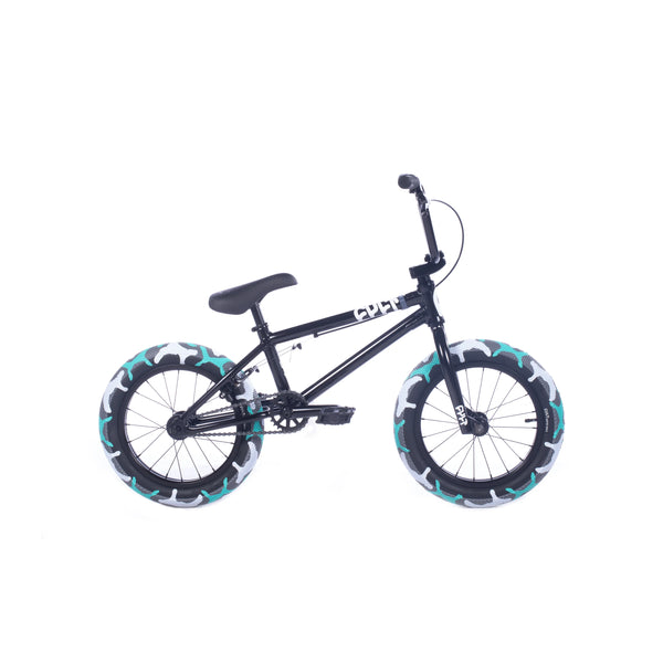 2024 Cult Juvenile 16" Bike Black with teal Camo Tires BMX Bikes 2023