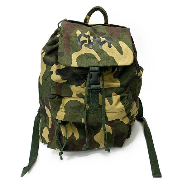 Cult Thick Logo Stash Backpack green camo BMX Bag