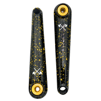 Demolition Revolt 24mm Cranks yellow splatter BMX Crank
