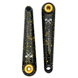 Demolition Revolt 24mm Cranks yellow splatter BMX Crank