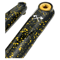 Demolition Revolt 24mm Cranks yellow splatter BMX Crank