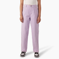 Dickies Womens Hickory Stripe Pants purple