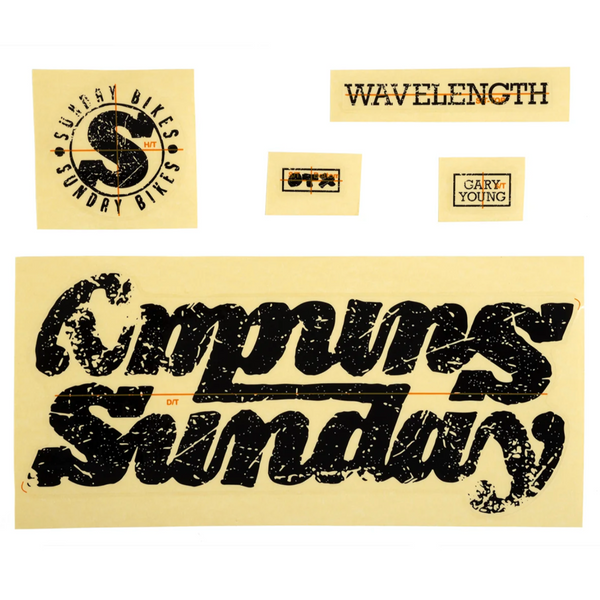 Sunday Wavelength Frame Decal Set Gary Young Sticker Kit BMX Sticker decal 