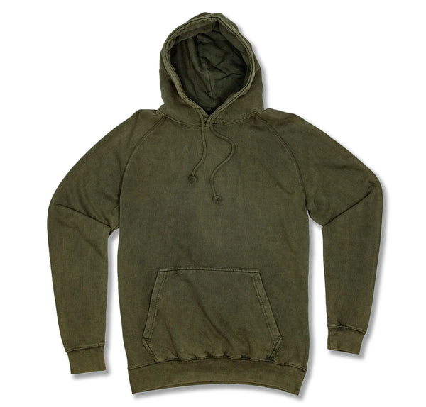 Vintage Wash Hoodie olive green Acid wash mineral wash