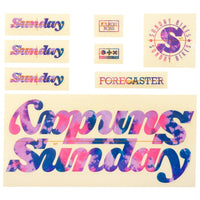 2022 Sunday Aaron Ross Forecaster Sticker Kit Tie Dye BMX Stickers Decals