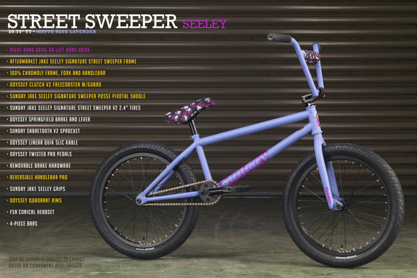 2023 Sunday Street Sweeper Bike Matte Lavender BMX Bikes – The Secret BMX Shop