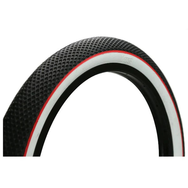 Cult Vans Tire black with white wall red stripe bmx tires