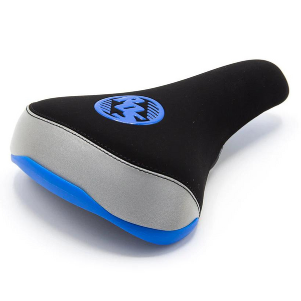 Ride Out Supply Reflective Railed Seat Black blue Big BMX Seat