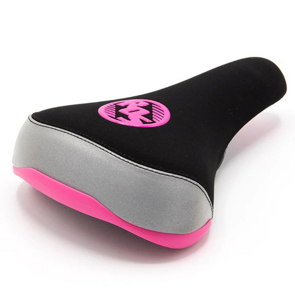 Ride Out Supply Reflective Railed Seat Black Pink Big BMX Seat