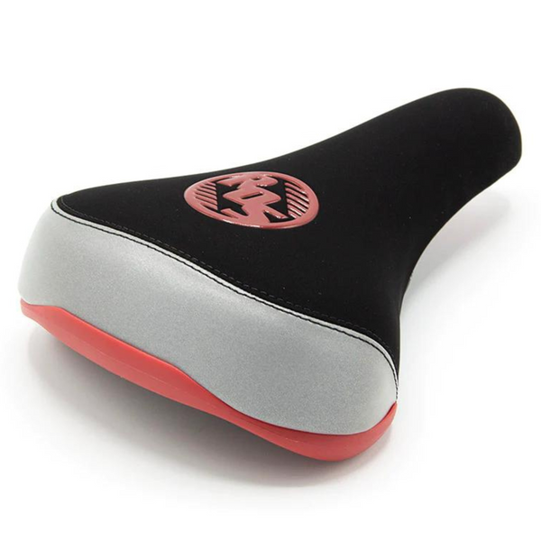 Ride Out Supply Reflective Railed Seat Black Red Big BMX Seat