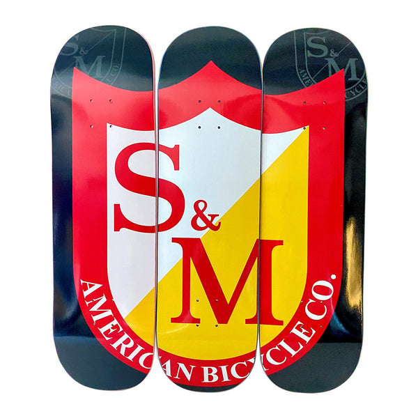 S&M Shield Skate Deck Set BMX Skateboards 3 pack