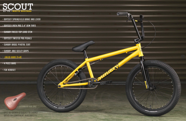 2023 Sunday Scout Bike Matte Mustard BMX Bikes – The Secret BMX Shop