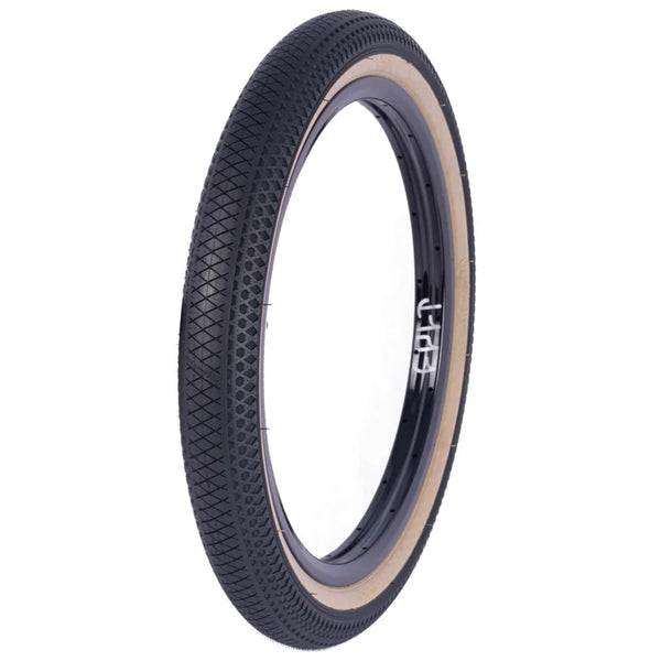 Cult Vans Waffle Cup Tire BMX Tires black with tan wall tan side wall gum